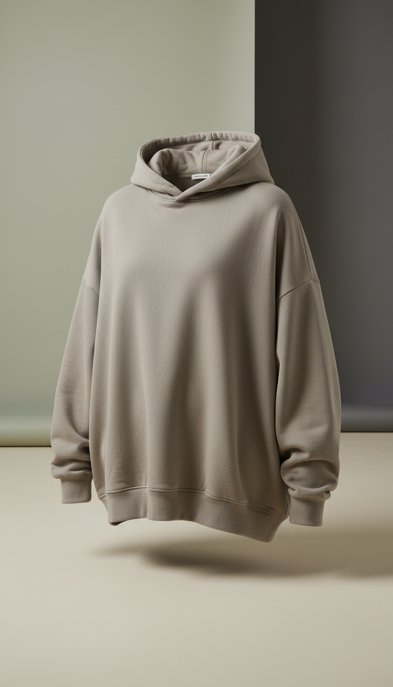 Oversized Stone Hoodie Cotton Blend