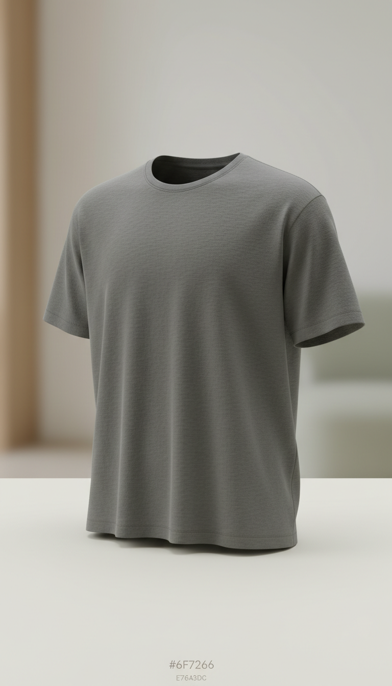 Charcoal Cotton Tee Minimalist Cut